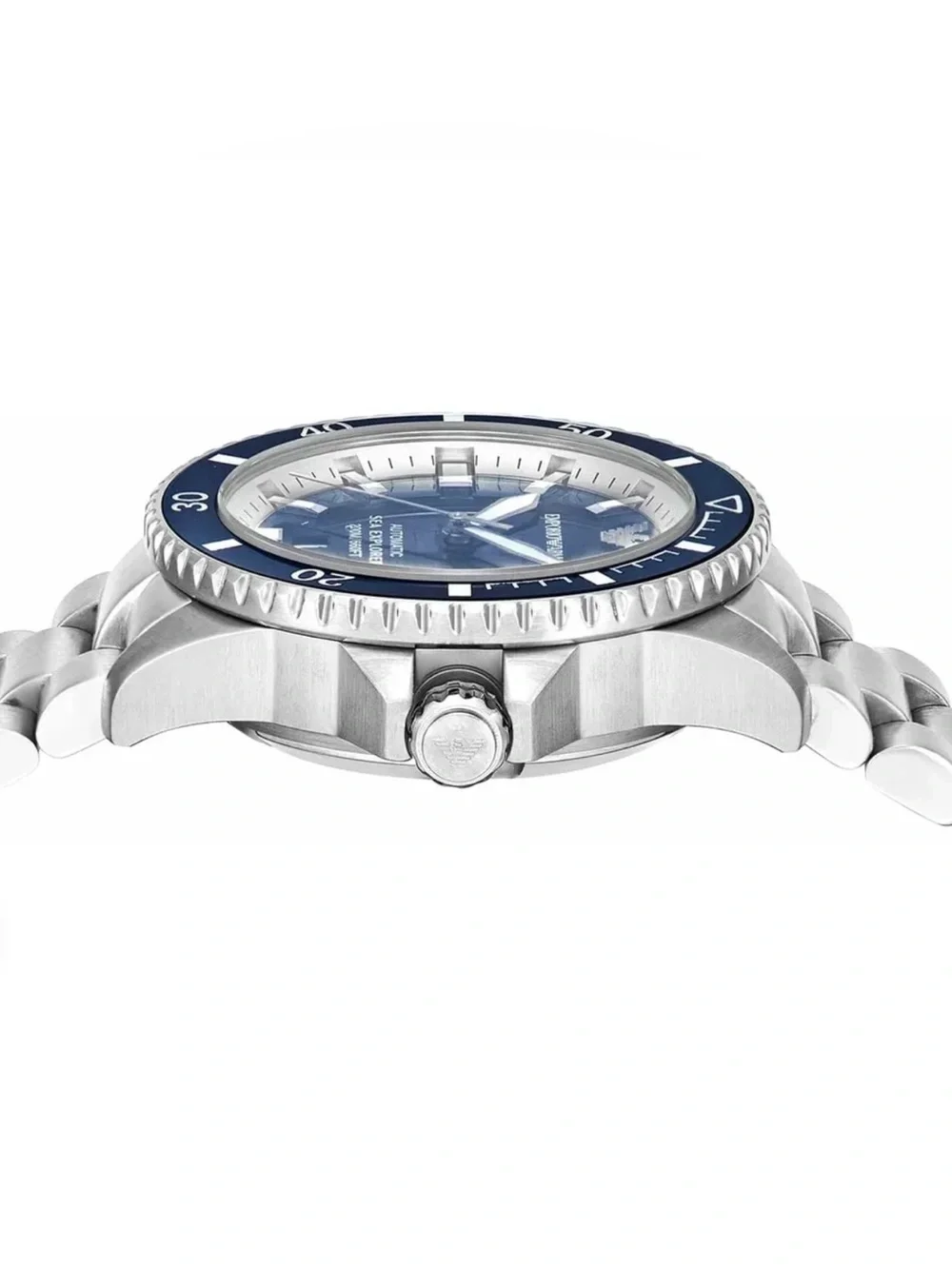 Emporio Armani Sea Explorer Blue Dial Silver Steel Strap Watch 42mm AR60079